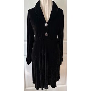 VTG Kamellia by Desire Black Plush Velvet Whimsigoth Fairy Witchy Dress Large
